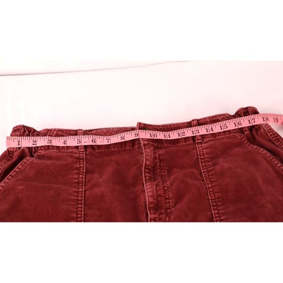 American Eagle Women's Corduroy‎ Skirt Super Stretch Burgundy Size 14 - Picture 10 of 12